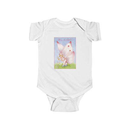 It’s A Girl! Baby Bodysuit – Whimsical Wings & Joyful Arrival
