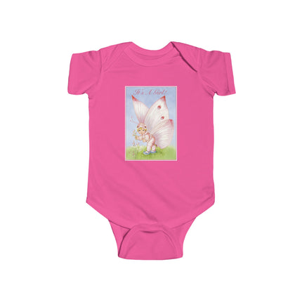 It’s A Girl! Baby Bodysuit – Whimsical Wings & Joyful Arrival