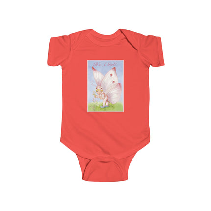 It’s A Girl! Baby Bodysuit – Whimsical Wings & Joyful Arrival