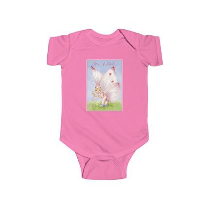 It’s A Girl! Baby Bodysuit – Whimsical Wings & Joyful Arrival