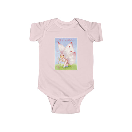 It’s A Girl! Baby Bodysuit – Whimsical Wings & Joyful Arrival
