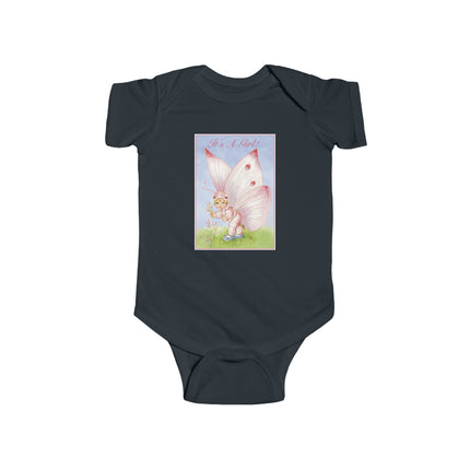 It’s A Girl! Baby Bodysuit – Whimsical Wings & Joyful Arrival