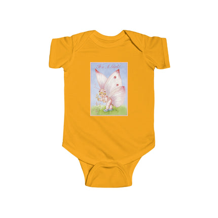 It’s A Girl! Baby Bodysuit – Whimsical Wings & Joyful Arrival