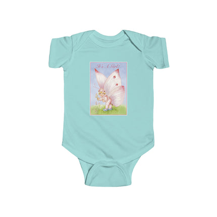 It’s A Girl! Baby Bodysuit – Whimsical Wings & Joyful Arrival