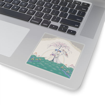 🌈☂️ Beneath The Rainbow Tree Kiss-Cut Stickers – Art Deco Spring Fantasy