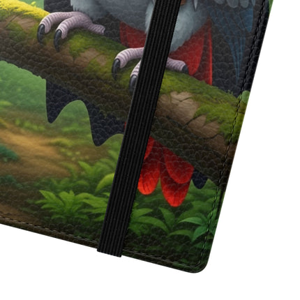 🪶🌲 The African Grey Sentinel Flip Case – Quiet Strength & Woodland Adventure