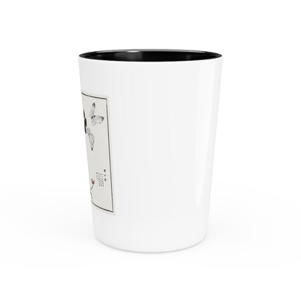 Butterflies and flower illustration by Morimoto Toko Ceramic Shot Glass