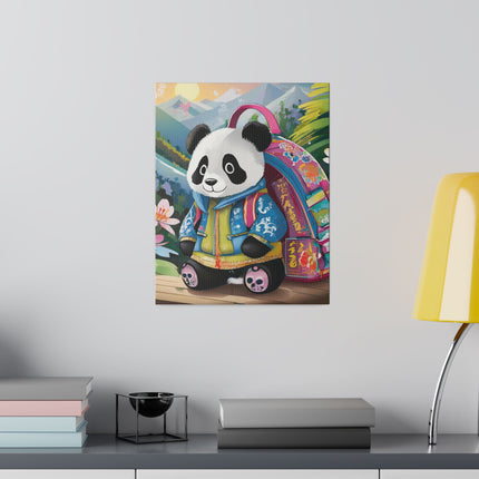 Baby Panda Matte Canvas, Stretched, 0.75"
