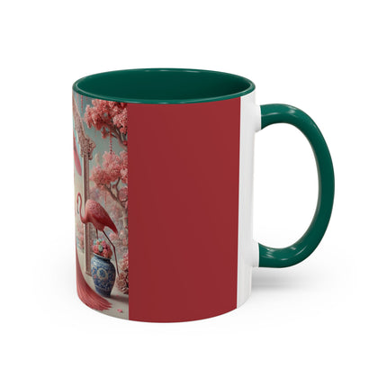 Petals, Porcelain, and Flamingos Colorful Mugs (11oz, 15oz)