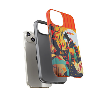 Black Cat in Kimono Phone Cases