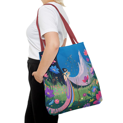 🌸🏔️ The Lady Of The Mountain Garden Tote Bag – Art Deco Floral Fantasy