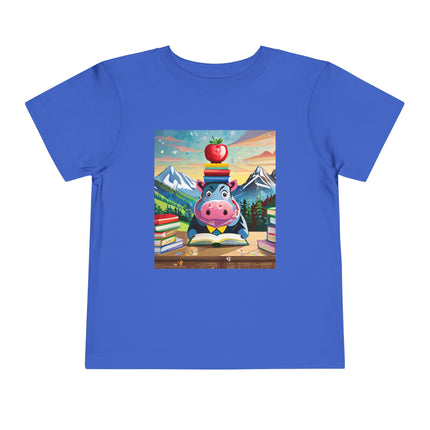 Hippos Hit the Books Toddler Short Sleeve Tee