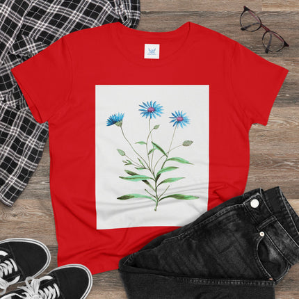 Blue Strawflower by Anselmus Boëtius de Boodt Women's Midweight Cotton Tee