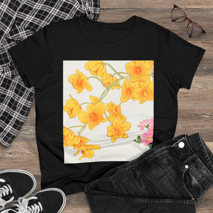 Golden Bow Orchid Women's Midweight Cotton Tee