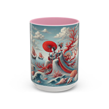 Ladies by the Quiet Sea Colorful Mugs (11oz, 15oz)