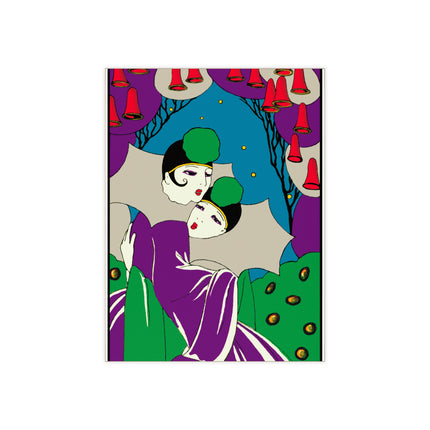 Two Pierrots Ceramic Tile