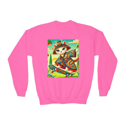 Dragon Dance on Wheels Youth Crewneck Sweatshirt – Energy, Style & Fearless Creativity