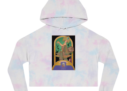 October & Opal, Tourmaline (from the Gem Series) by Sofia Chiostri Women’s Cropped Hooded Sweatshirt