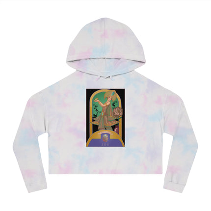October & Opal, Tourmaline (from the Gem Series) by Sofia Chiostri Women’s Cropped Hooded Sweatshirt