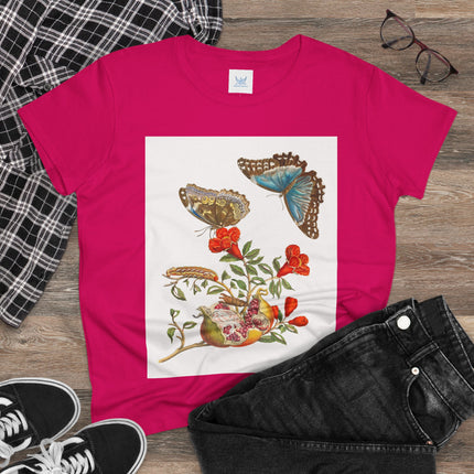 Blue Butterflies and Pomegranate Cotton Tee