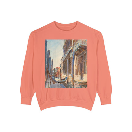 Gondola Moorings on the Grand Canal by John Singer Sargent Unisex Garment-Dyed Sweatshirt