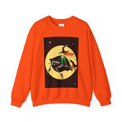 A Witch’s Moonlit Flight Unisex Heavy Blend™ Crewneck Sweatshirt