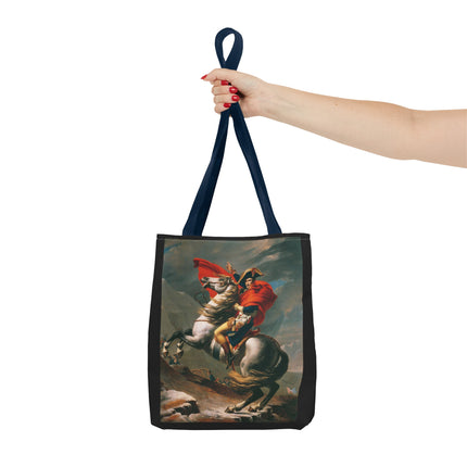 Napoleon Crossing the Alps by Jacques-Louis David Tote Bag (AOP)