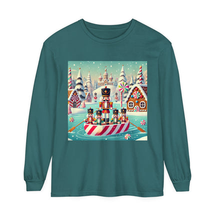 Nutcracker Candy-Striped Adventure Unisex Garment-dyed Long Sleeve T-Shirt