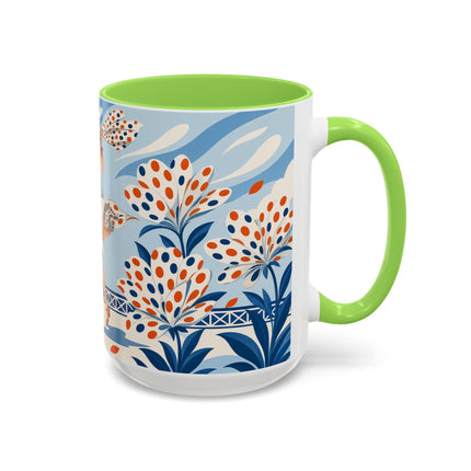 🌼🧡 The Polka Dot Wind Dancer Colorful Mug – Art Deco Fashion Whimsy