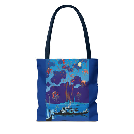 Fireworks in Venice by George Barbier Tote Bag (AOP)