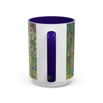 Farm Garden with Sunflowers by Gustav Klimt Colorful Mugs (11oz, 15oz)