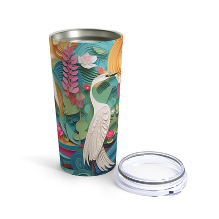 Elegant Egret Oasis Tumbler 20oz