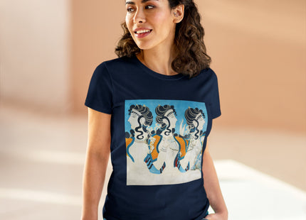 Reproduction of Ladies in Blue by Emile Gilliéron Women's Midweight Cotton Tee