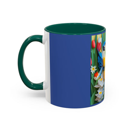 Blue Jays in a Spring Garden Colorful Mugs (11oz, 15oz)