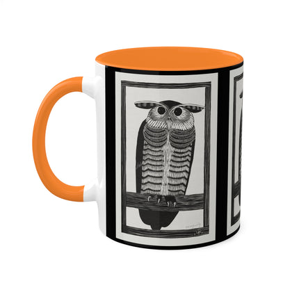 Horned Owl by Samuel Jessurun de Mesquita Colorful Mugs, 11oz