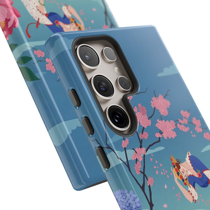🌸☂️ The Lady Of The Falling Blossoms Phone Case – Art Deco Garden Whimsy