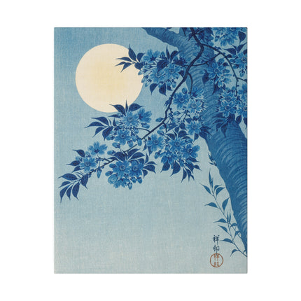 Blossoming Cherry on a Moonlit Night by Ohara Koson – Japanese Serenity