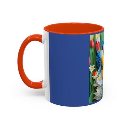Blue Jays in a Spring Garden Colorful Mugs (11oz, 15oz)