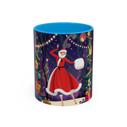 🎄❄️ The Christmas Snowball Dance Colorful Mug – Whimsical Holiday Fashion Fantasy