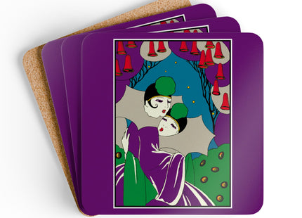 Two Pierrots Corkwood Coaster Set