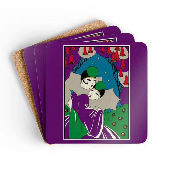Two Pierrots Corkwood Coaster Set
