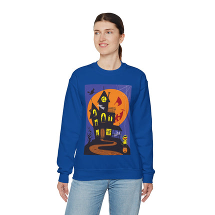 Halloween Night at the Haunted House Unisex Heavy Blend™ Crewneck Sweatshirt