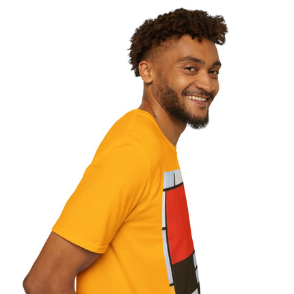Composition with Red, Yellow, Blue, and Black Softstyle T-Shirt