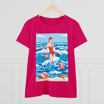 Ocean Symphony Women's Midweight Cotton Tee