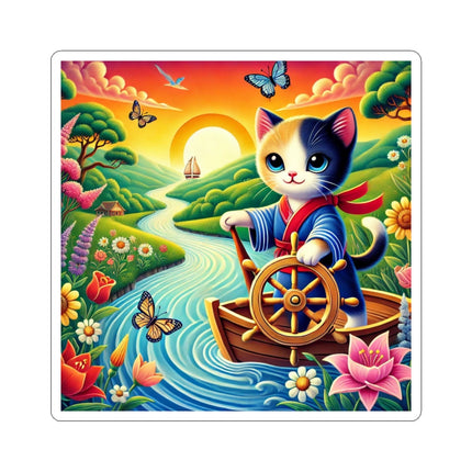 Sailor Kitten’s River Adventure Kiss-Cut Stickers (4 Sizes)