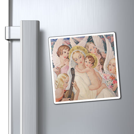 Madonna with Child Surrounded by Musical Angels by Gerda Wegener Magnet (3 Sizes)
