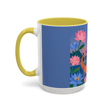 The Lady Of The Lotus Voyage Colorful Mugs – Art Deco Botanical Elegance