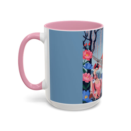 The Ladies Of The Enchanted Hammock Colorful Mugs – Art Deco Whimsical Garden Elegance