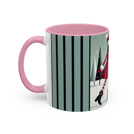 Red Sled & Curious Cats Colorful Mugs (11oz, 15oz)
