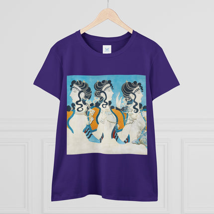 Reproduction of Ladies in Blue by Emile Gilliéron Women's Midweight Cotton Tee